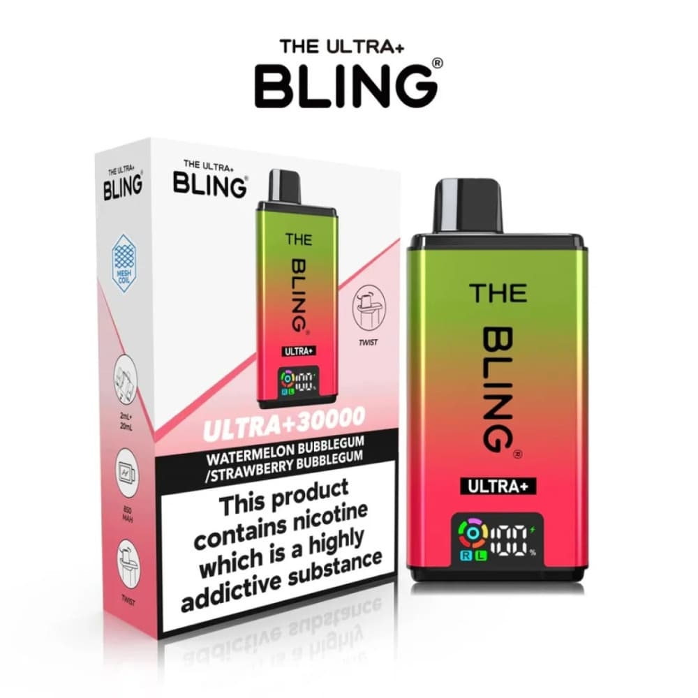  Watermelon Bubblegum / Strawberry Bubblegum The Crystal Bling Ultra Plus 30K Prefilled Vape Kit