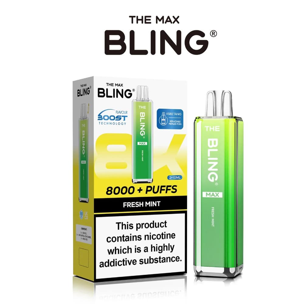  Fresh Mint The Crystal Bling Pro Max 10k Prefilled Vape Kit