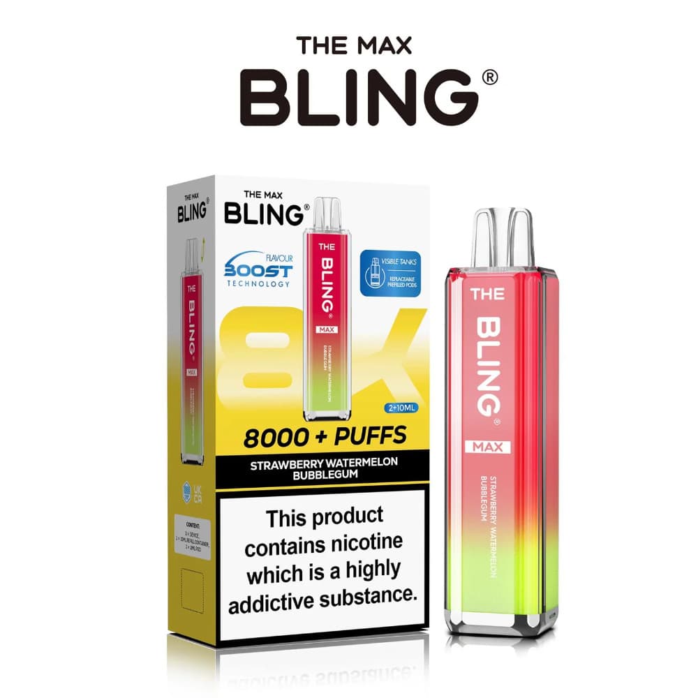  Strawberry Watermelon Bubble Gum The Crystal Bling Pro Max 10k Prefilled Vape Kit