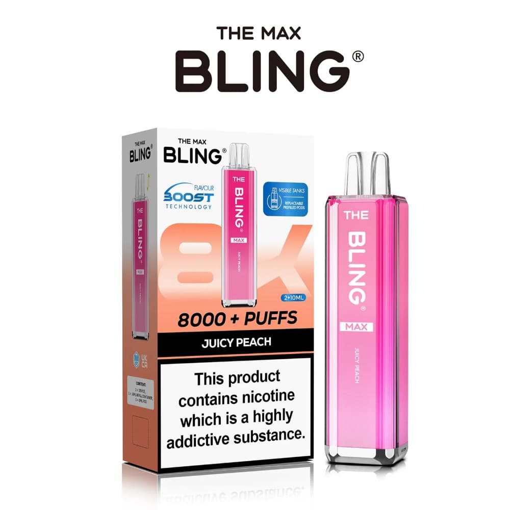  Juicy Peach The Crystal Bling Pro Max 10k Prefilled Vape Kit