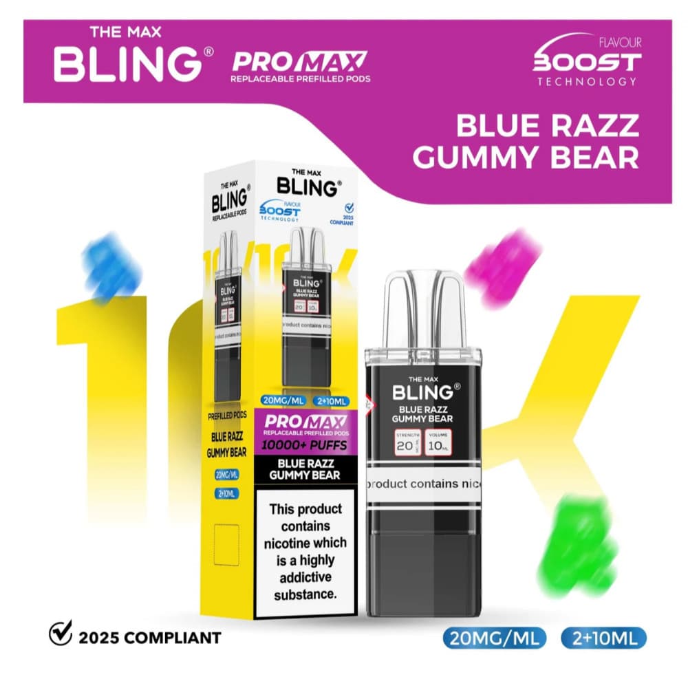  Blue Razz Gummy Bear The Crystal Bling Pro Max 10k Pods