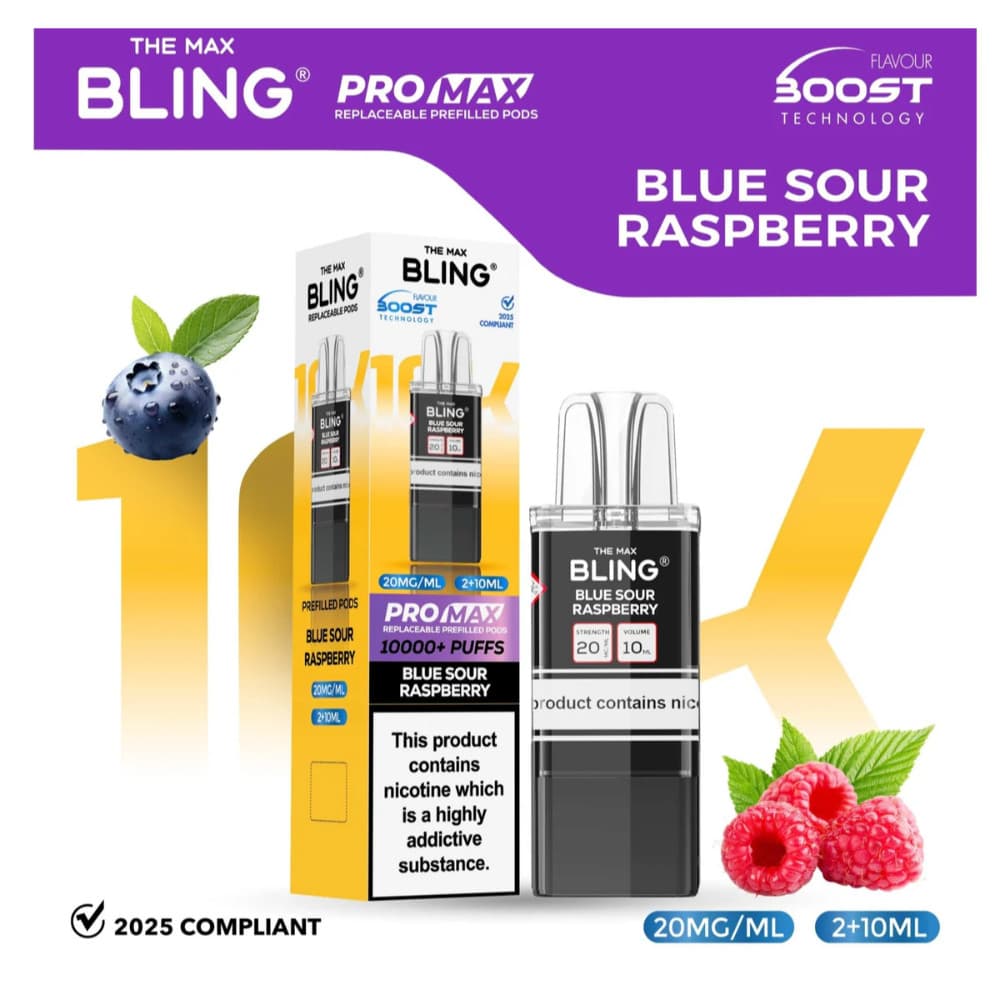  Blue Sour Raspberry The Crystal Bling Pro Max 10k Pods