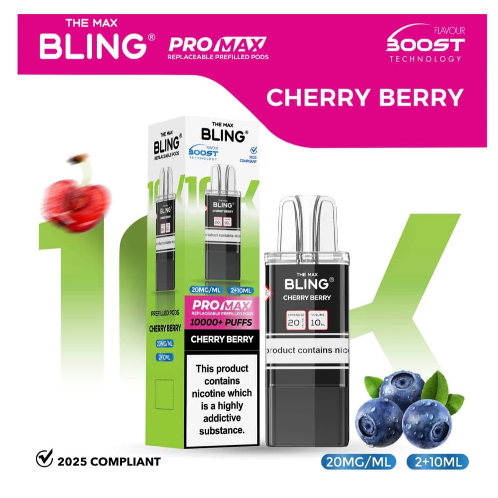  Cherry Berry The Crystal Bling Pro Max 10k Pods