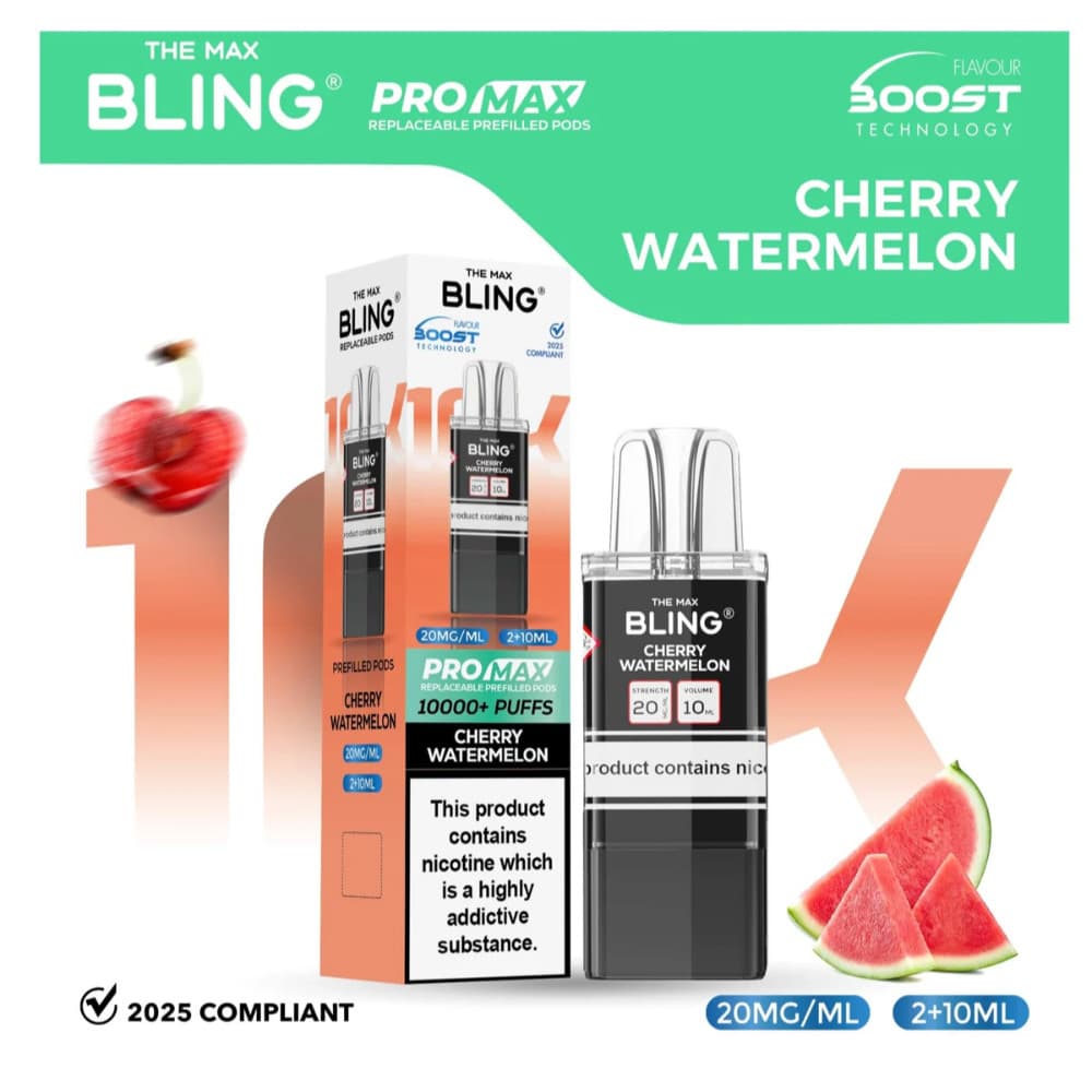  Cherry Watermelon The Crystal Bling Pro Max 10k Pods