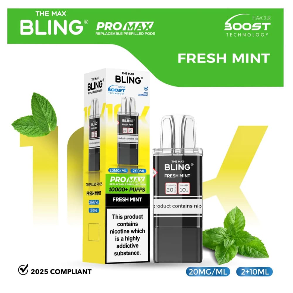  Fresh Mint The Crystal Bling Pro Max 10k Pods