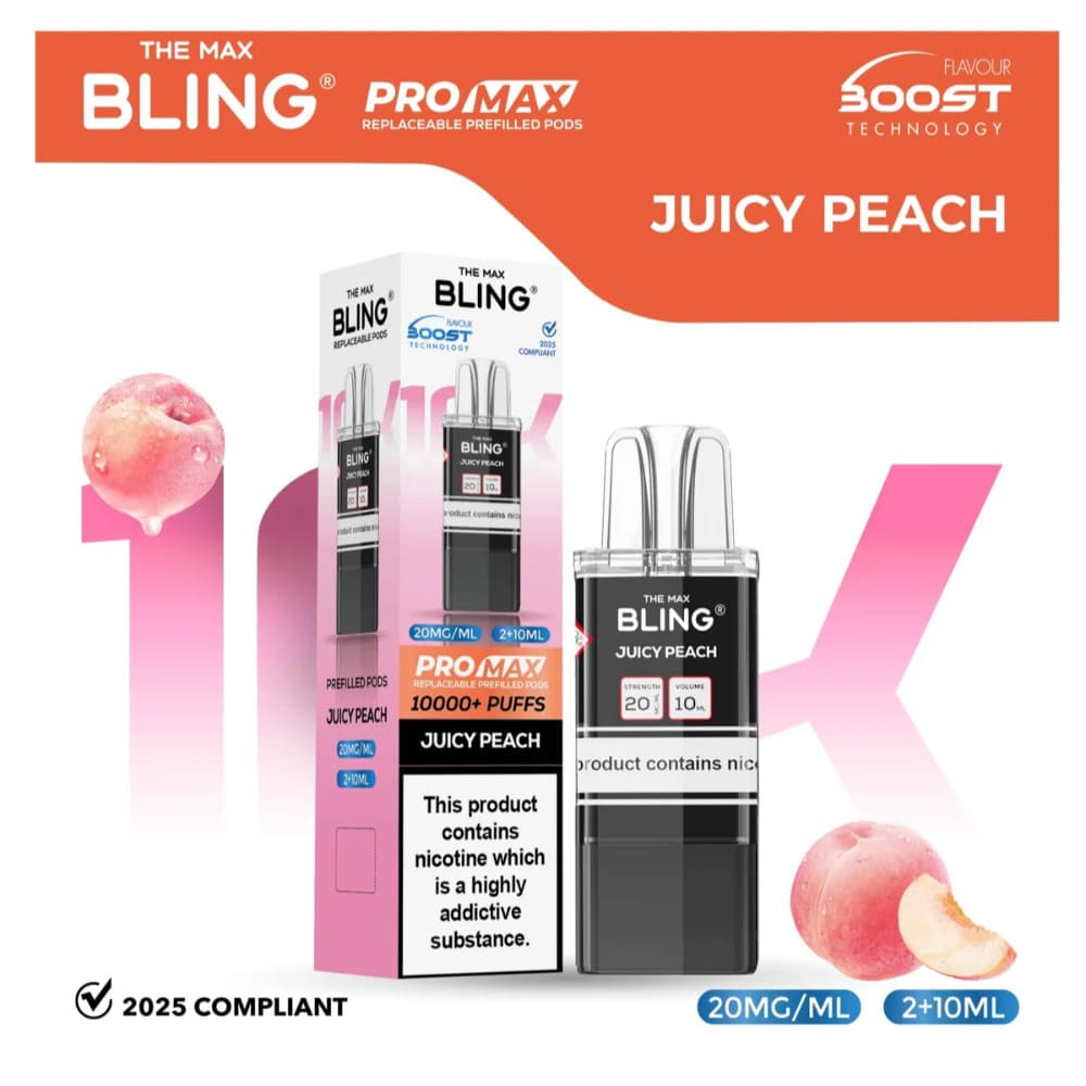  Juicy Peach The Crystal Bling Pro Max 10k Pods