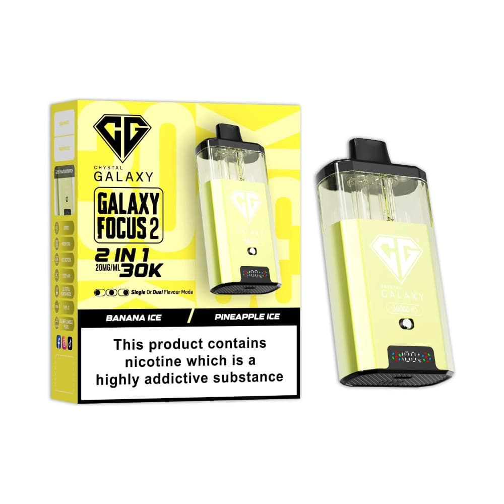  Banana Ice/Pineapple Ice Crystal Galaxy 30k Focus 2 Prefilled Vape Kit