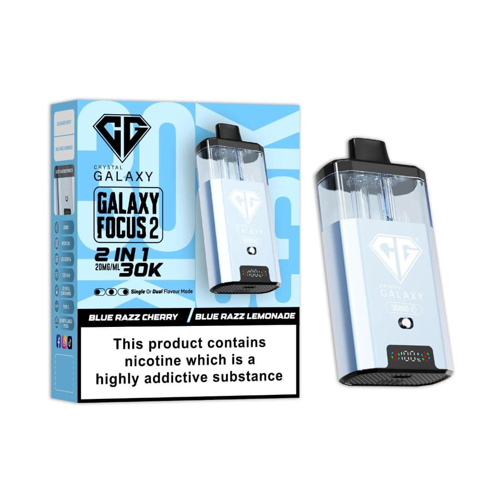  Blue Razz Cherry/Blue Razz Lemonade Crystal Galaxy 30k Focus 2 Prefilled Vape Kit