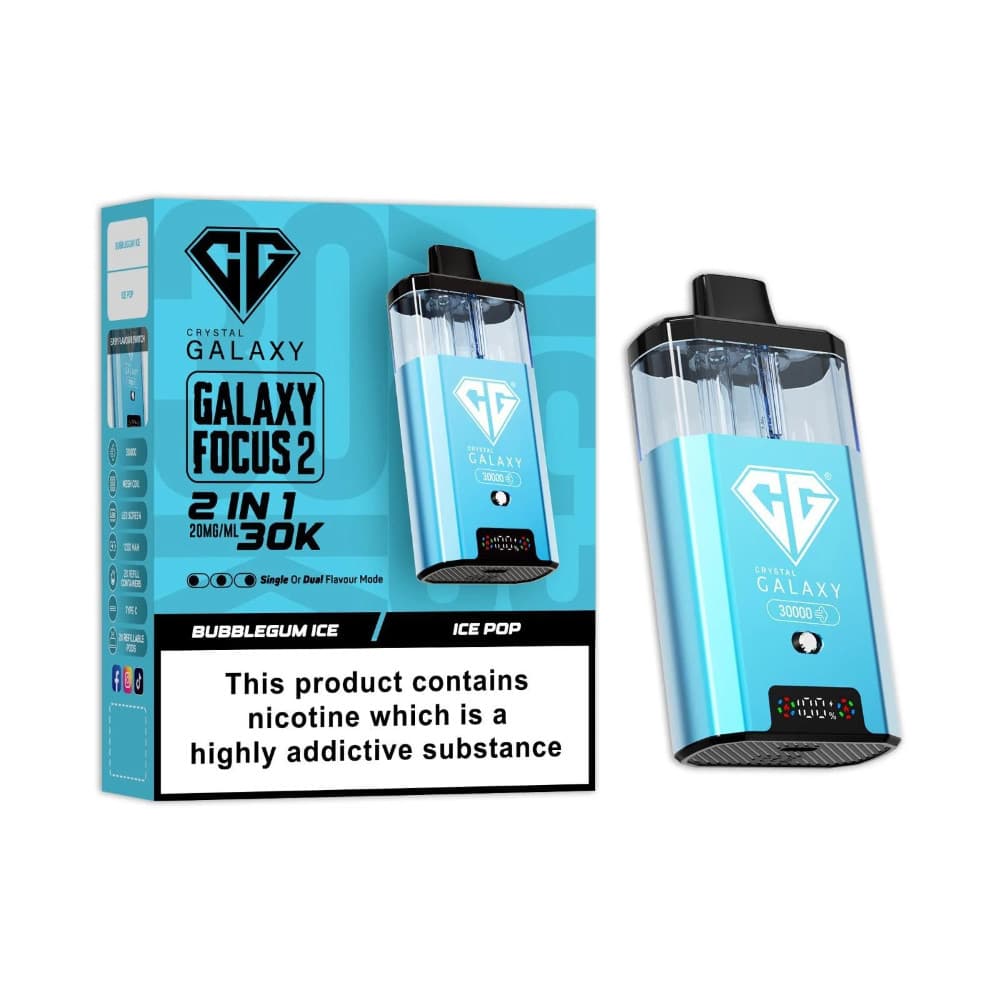  Bubblegum Ice/Ice Pop Crystal Galaxy 30k Focus 2 Prefilled Vape Kit