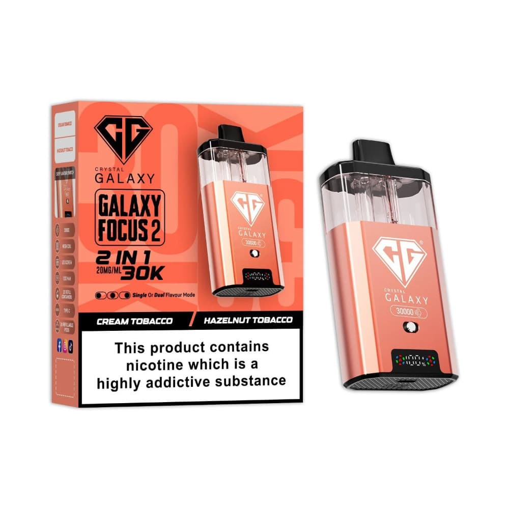  Cream Tobacco/Hazelnut Tobacco Crystal Galaxy 30k Focus 2 Prefilled Vape Kit