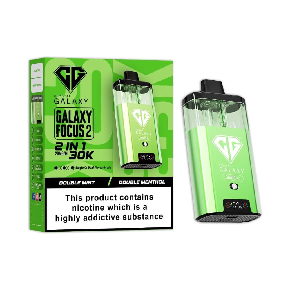  Double Mint/Double Menthol Crystal Galaxy 30k Focus 2 Prefilled Vape Kit