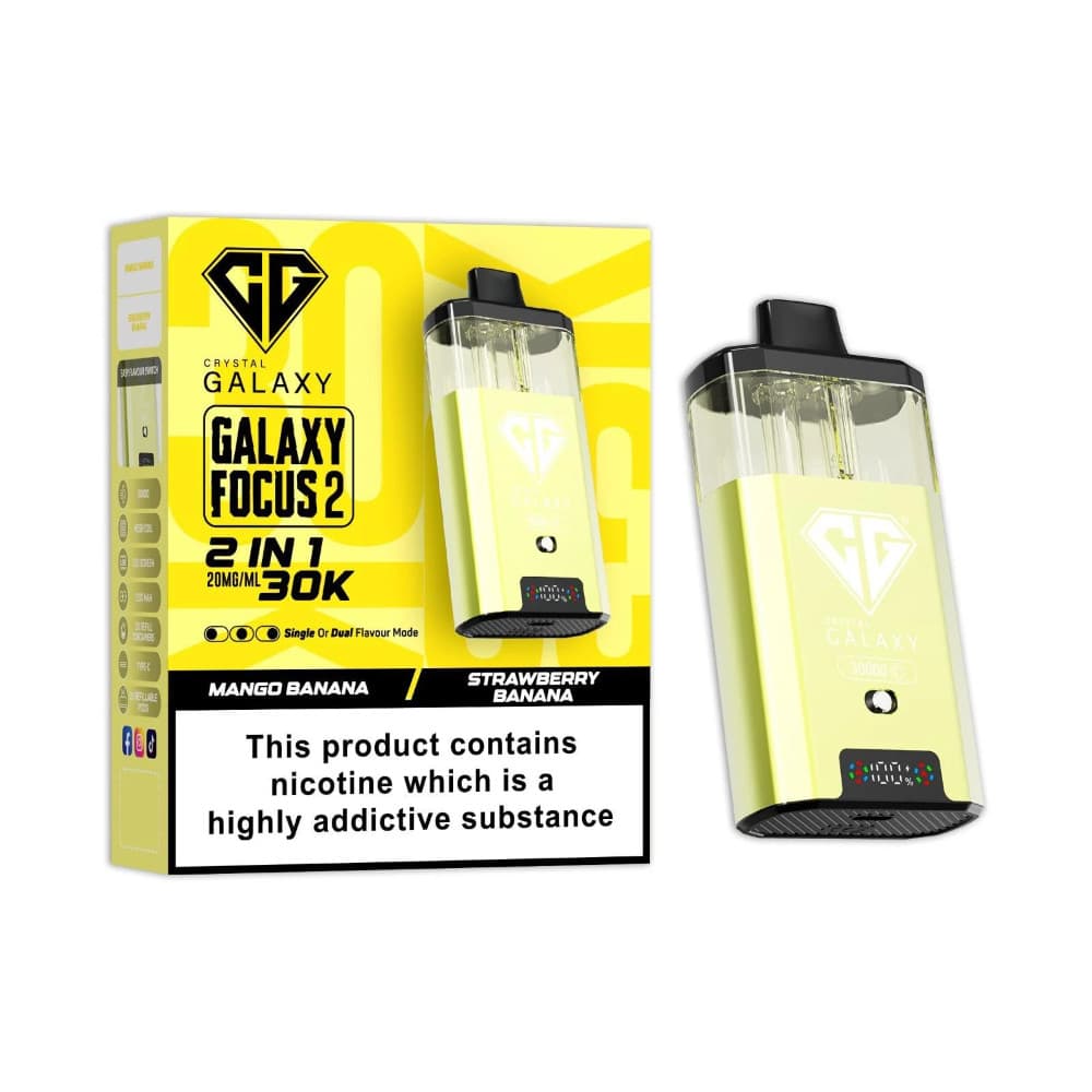  Mango Banana/Strawberry Banana Crystal Galaxy 30k Focus 2 Prefilled Vape Kit