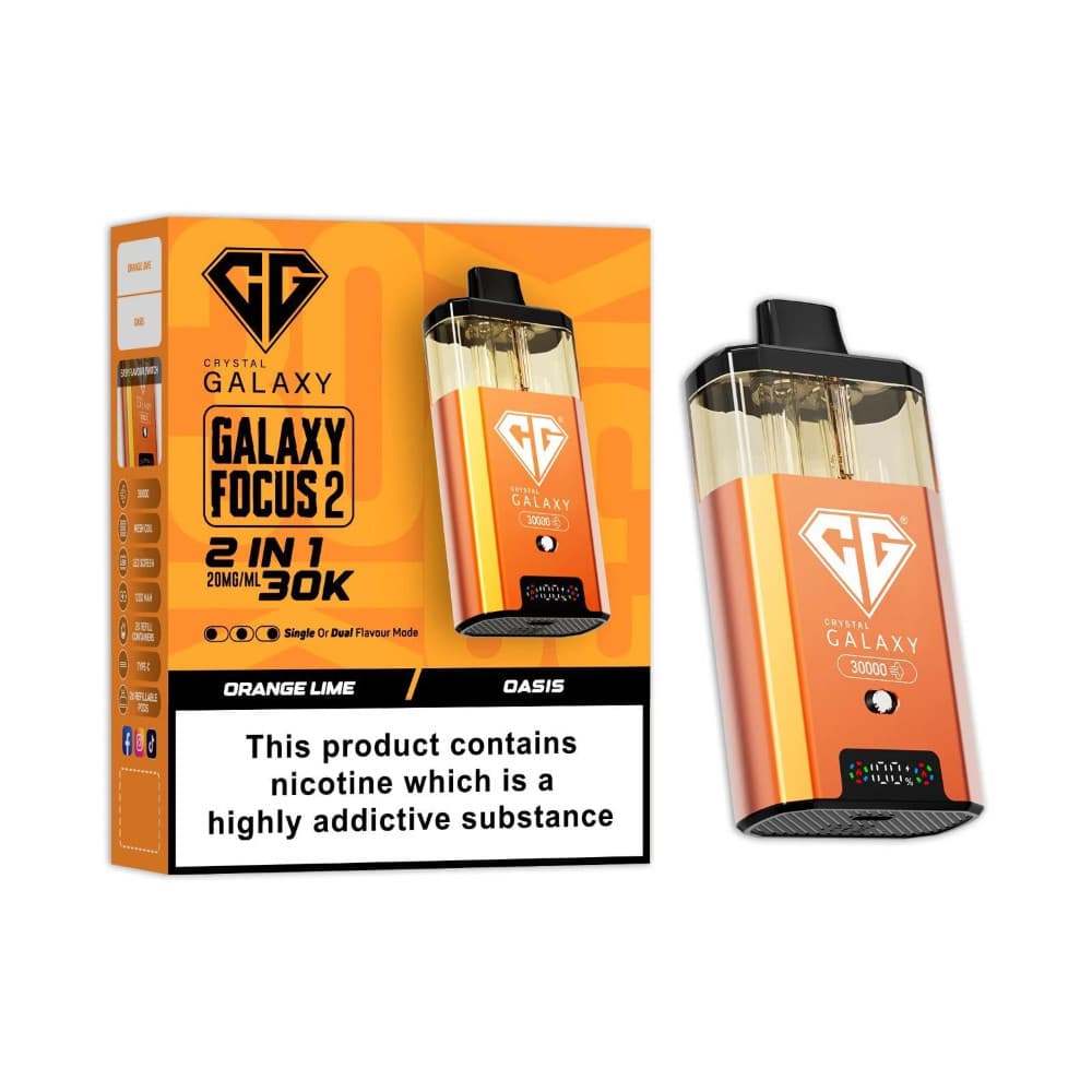  Orange Lime/Oasis Crystal Galaxy 30k Focus 2 Prefilled Vape Kit
