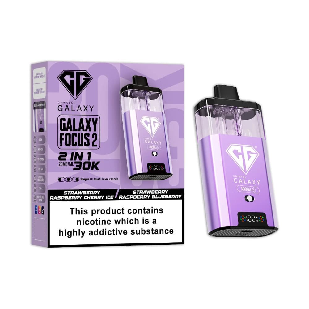  Strawberry Raspberry Cherry Ice/Strawberry Raspberry Blueberry Crystal Galaxy 30k Focus 2 Prefilled Vape Kit
