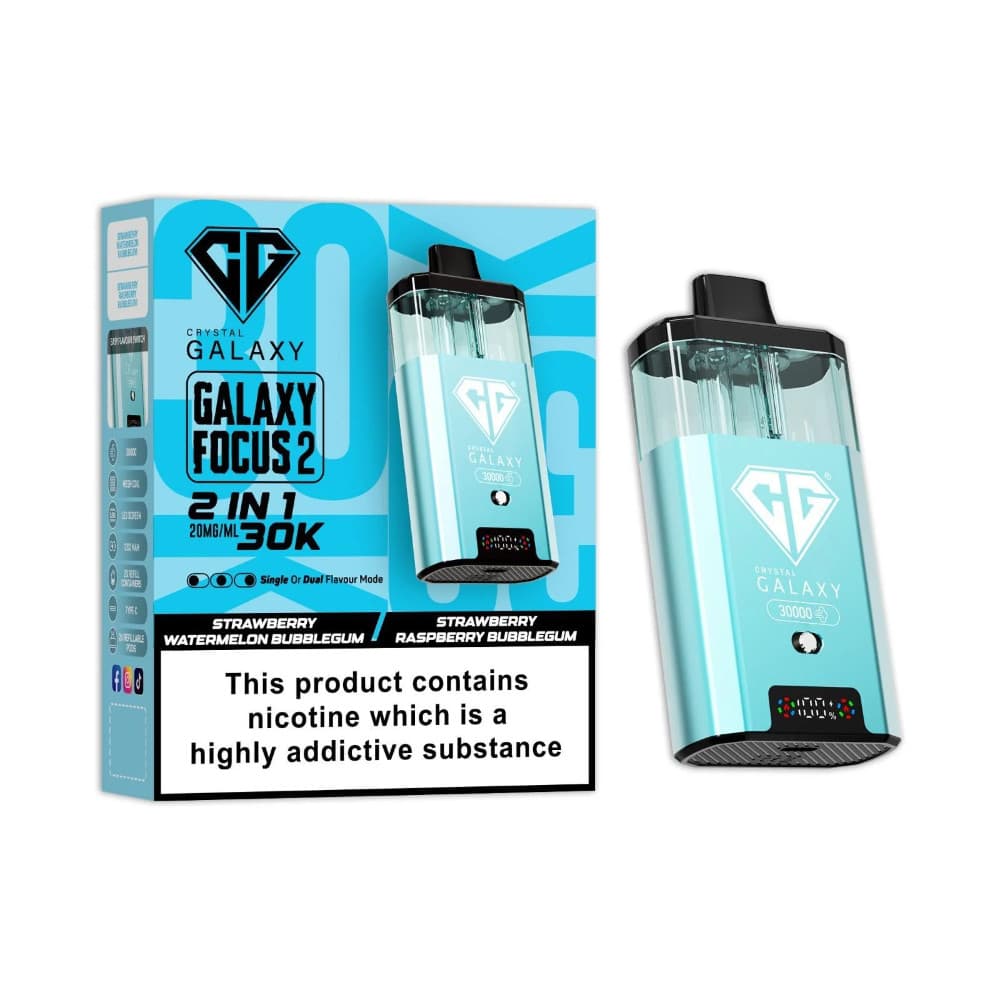  Strawberry Watermelon Bubblegum/Strawberry Raspberry Bubblegum Crystal Galaxy 30k Focus 2 Prefilled Vape Kit