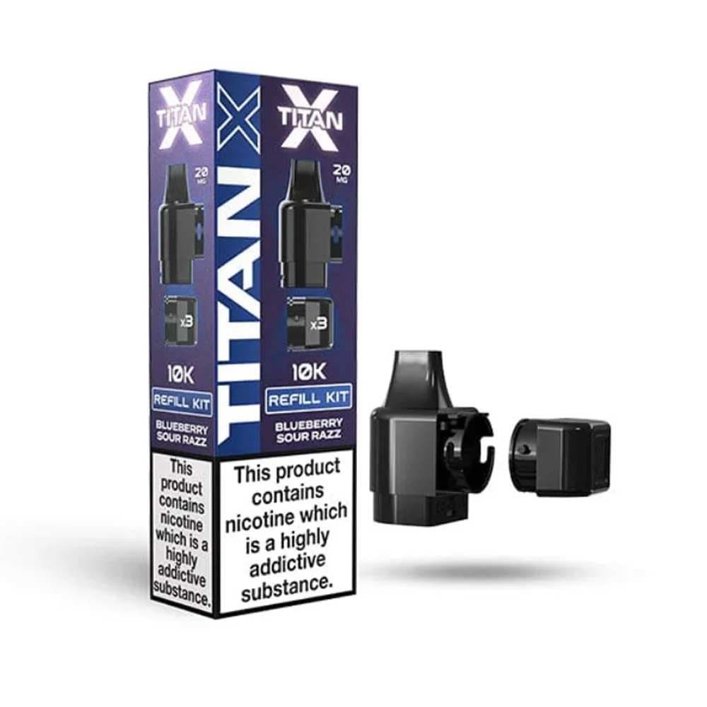  Blue Sour Razz Titan X 10K Pods