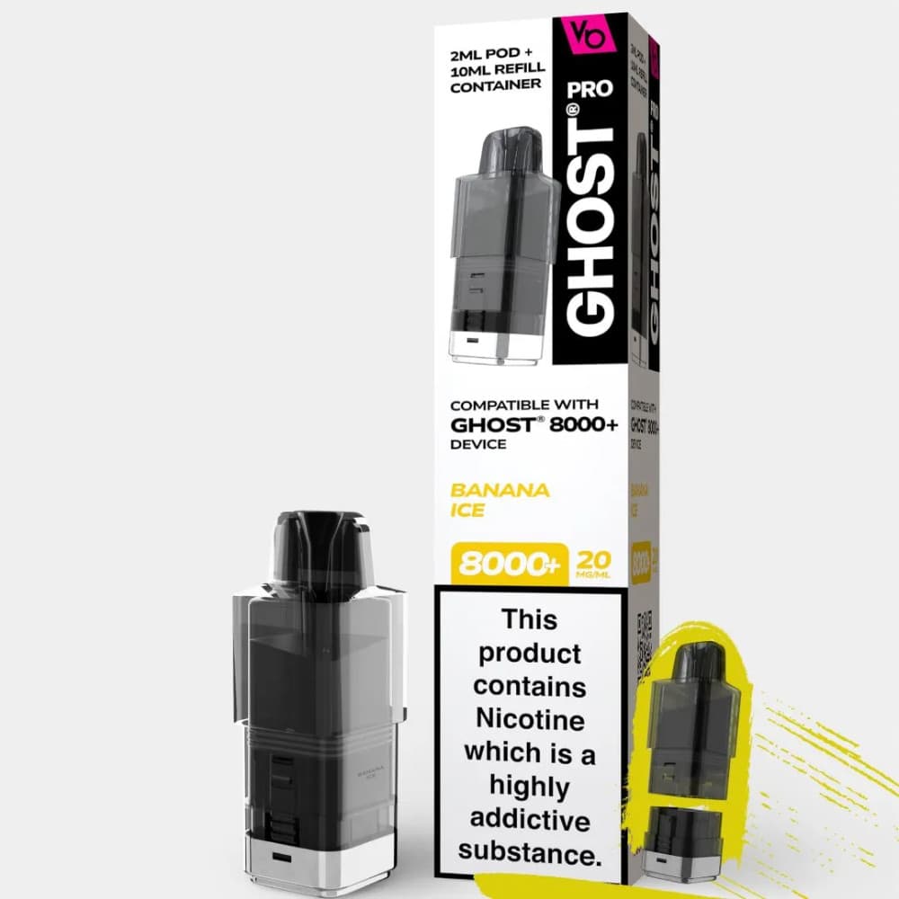  Banana Ice Vapes Bars Ghost Pro 8000 Pods
