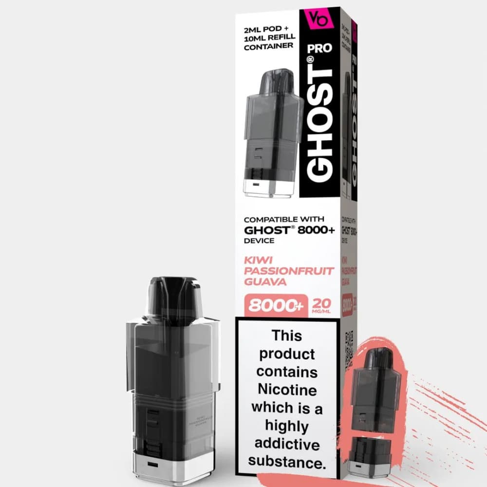  Kiwi Passionfruit Guava Vapes Bars Ghost Pro 8000 Pods