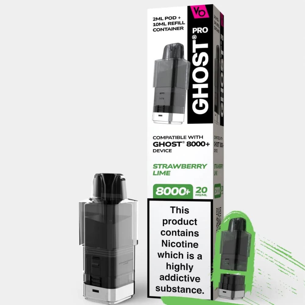 Strawberry Lime Vapes Bars Ghost Pro 8000 Pods