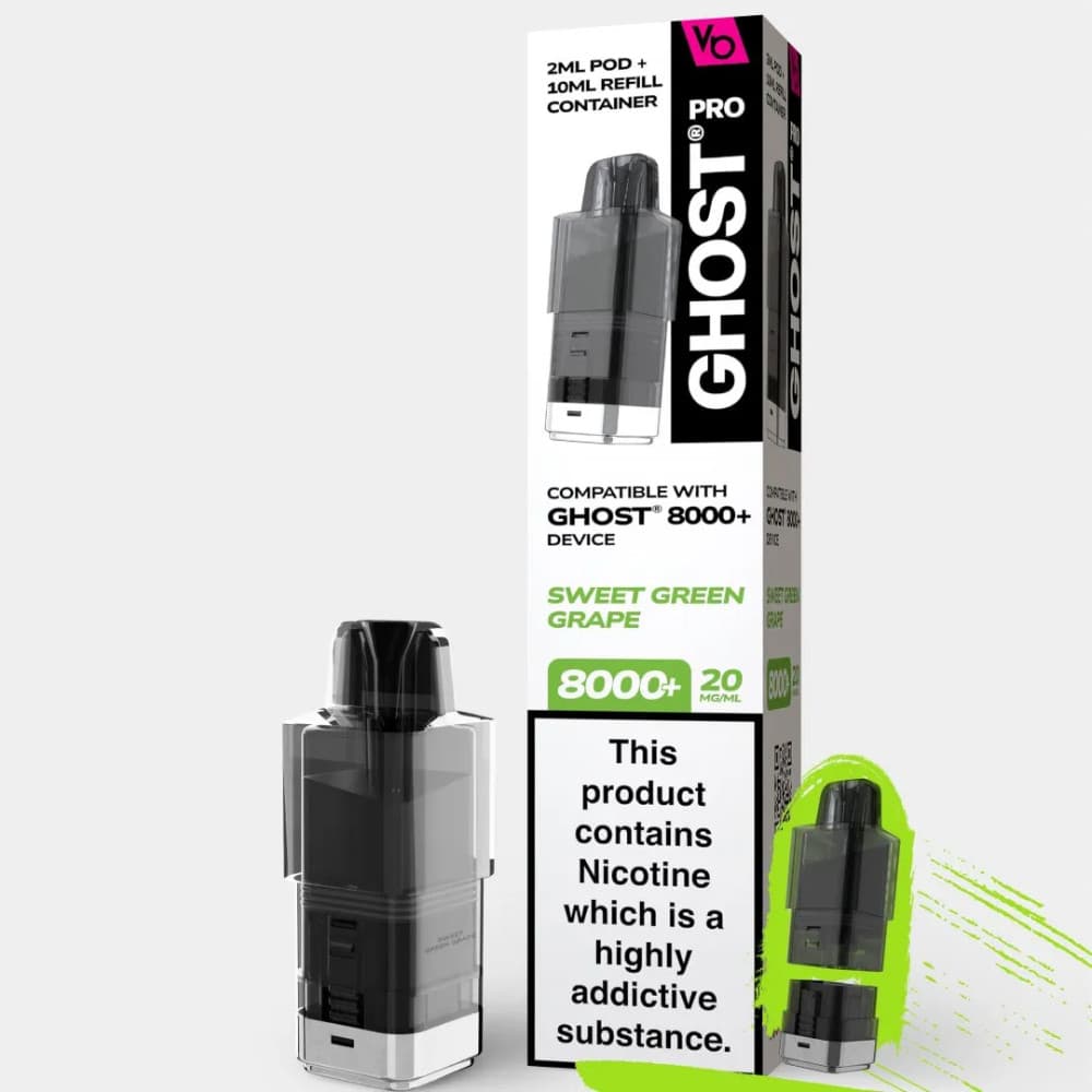 Sweet Green Grape Vapes Bars Ghost Pro 8000 Pods