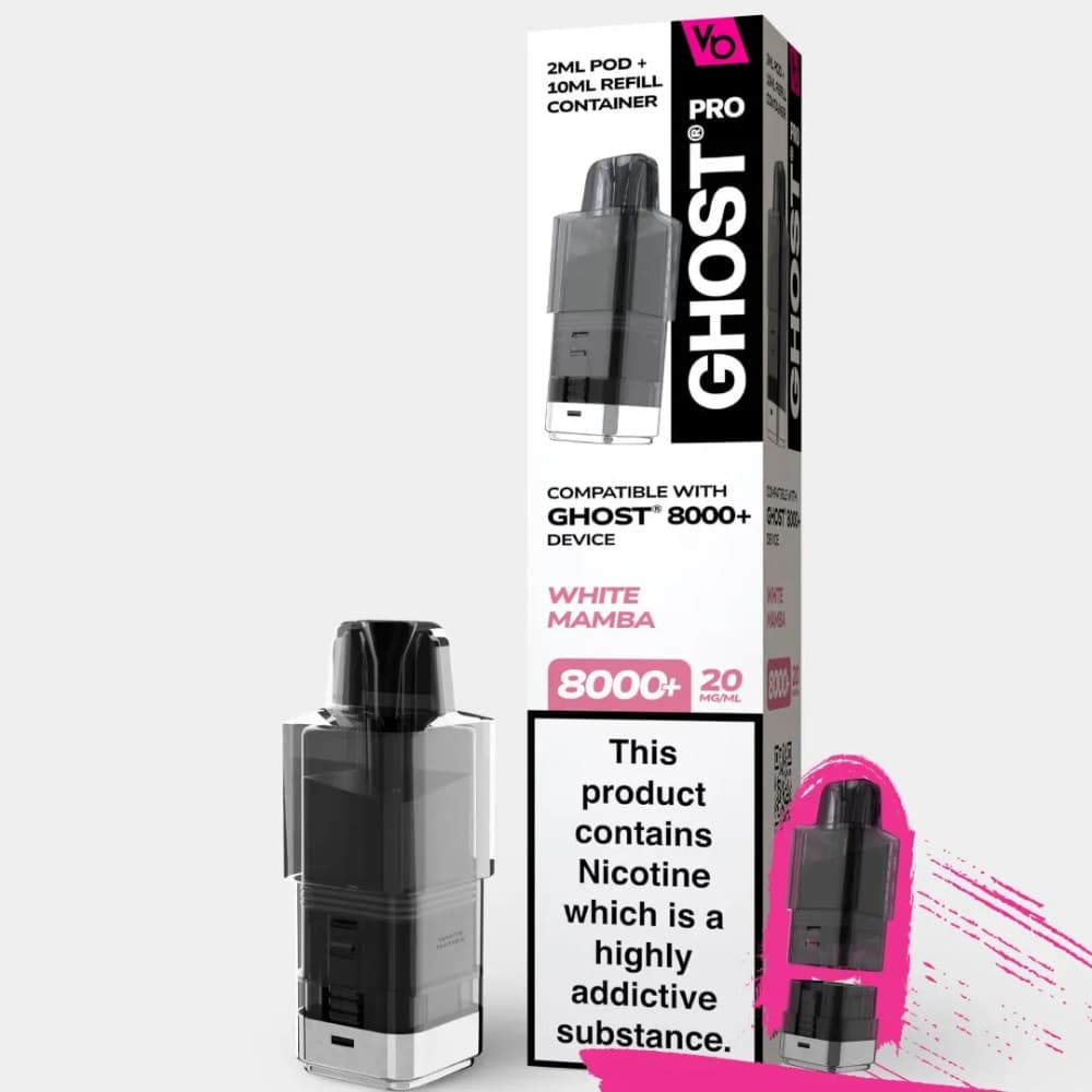  White Mamba Vapes Bars Ghost Pro 8000 Pods