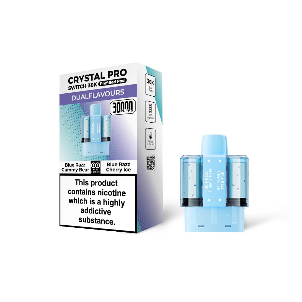  Blue Razz Gummy Bear / Blue Razz Cherry Ice Crystal Pro Switch 30k Pods