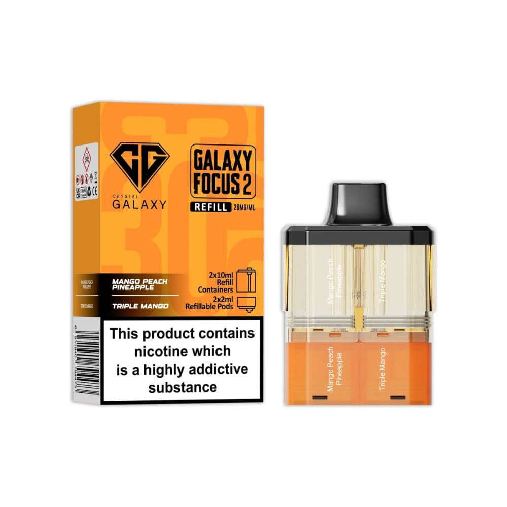  Mango Peach Pineapple / Triple Mango Crystal Galaxy 30k Focus 2 Pods