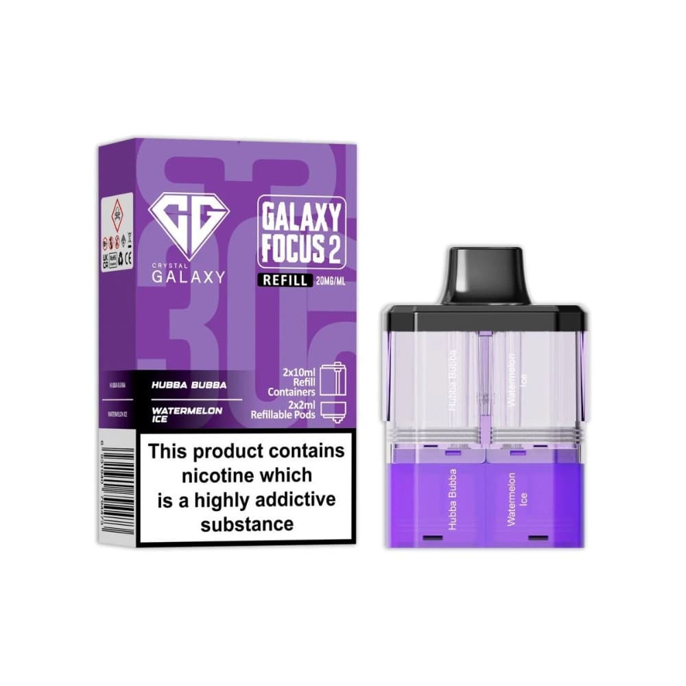  Hubba Bubba / Watermelon Ice Crystal Galaxy 30k Focus 2 Pods