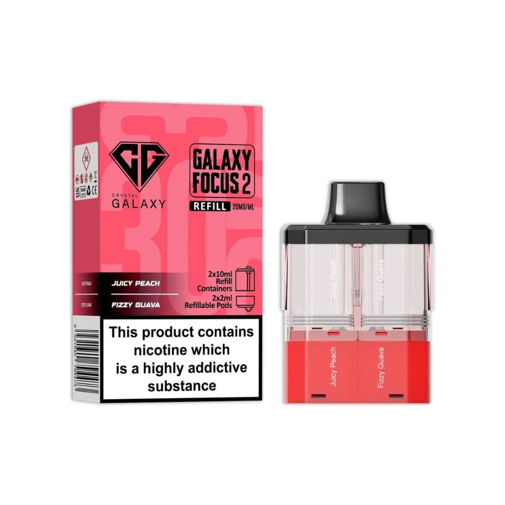  Juicy Peach / Fizzy Guava Crystal Galaxy 30k Focus 2 Pods
