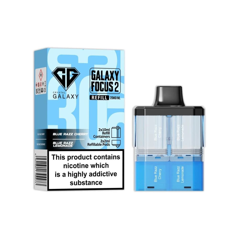  Blue Razz Cherry / Blue Razz Lemonade Crystal Galaxy 30k Focus 2 Pods