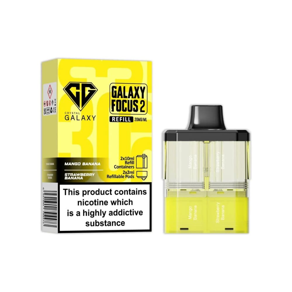  Mango Banana / Strawberry Banana Crystal Galaxy 30k Focus 2 Pods
