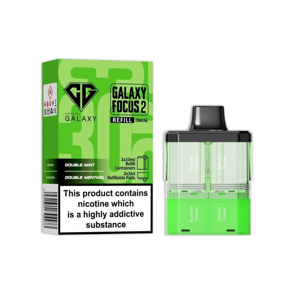  Double Mint / Double Menthol Crystal Galaxy 30k Focus 2 Pods