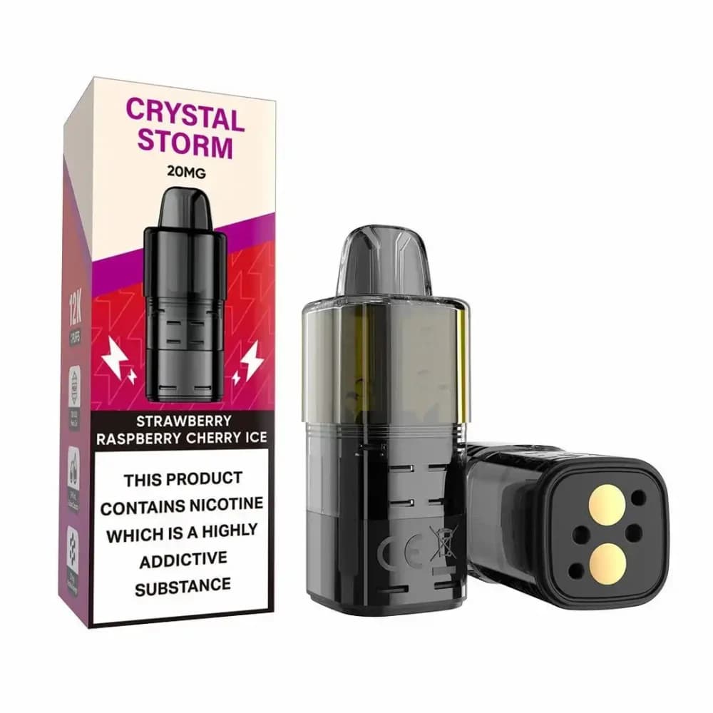  Strawberry Raspberry Cherry Ice Crystal Strom Bar 12k Refill Pods