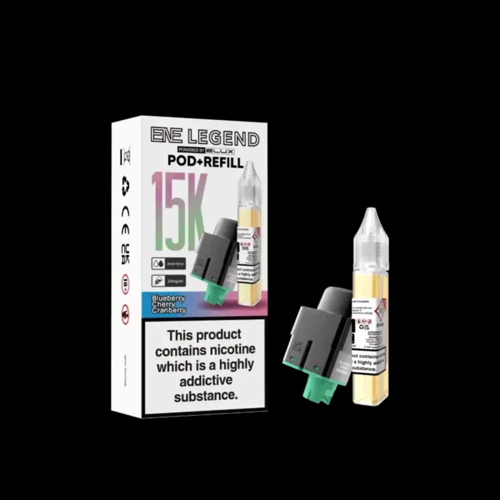  Blueberry Cherry Cranberry Elux Ene Legend 15k Refill Pods