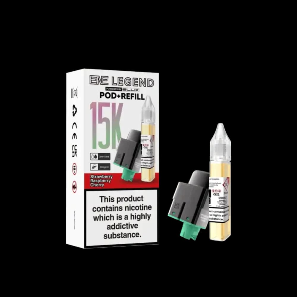  Strawberry Raspberry Cherry Ice Elux Ene Legend 15k Refill Pods