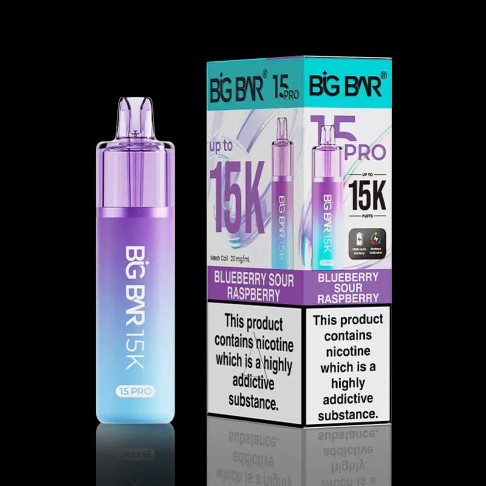  Blueberry Sour Raspberry Big Bar Pro 15k Prefilled Vape Kit