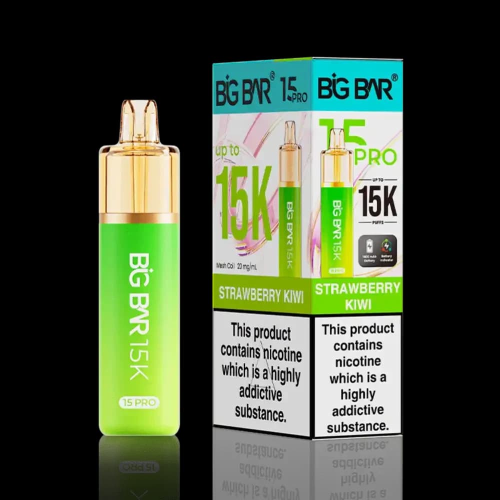  Strawberry Kiwi Big Bar Pro 15k Prefilled Vape Kit