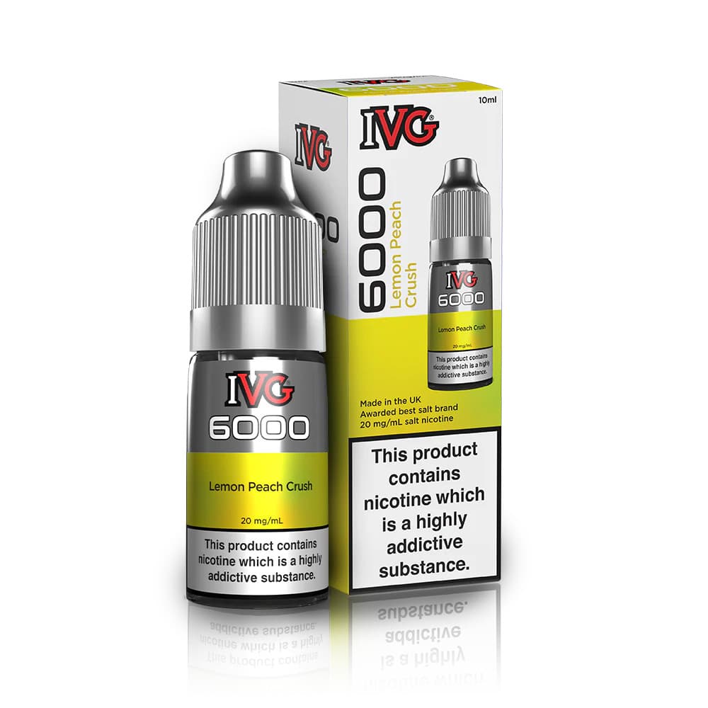  Lemon Peach Crush / 20mg IVG 6000 Nic Salts e liquids 10ml