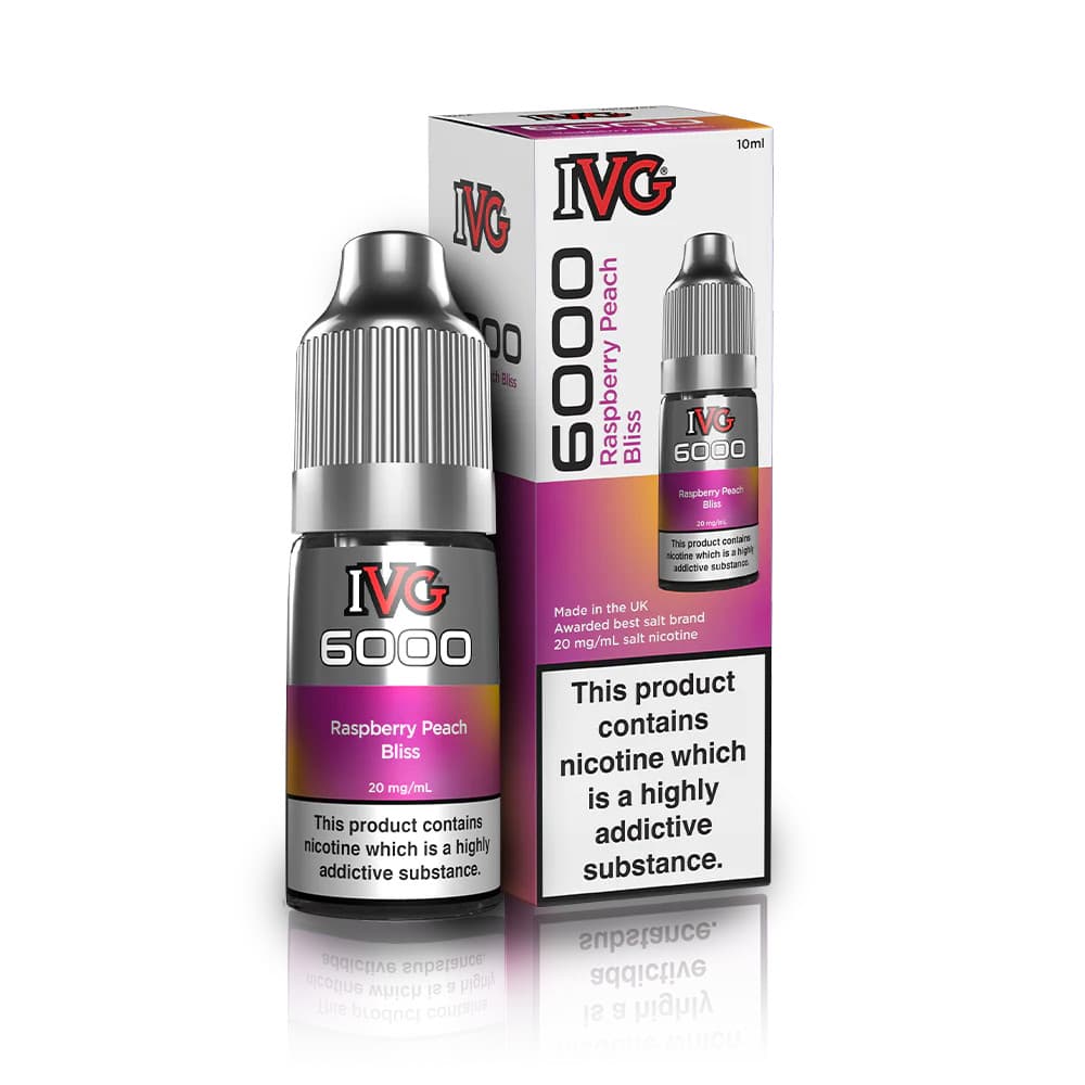  Raspberry Peach Bliss / 20mg IVG 6000 Nic Salts e liquids 10ml