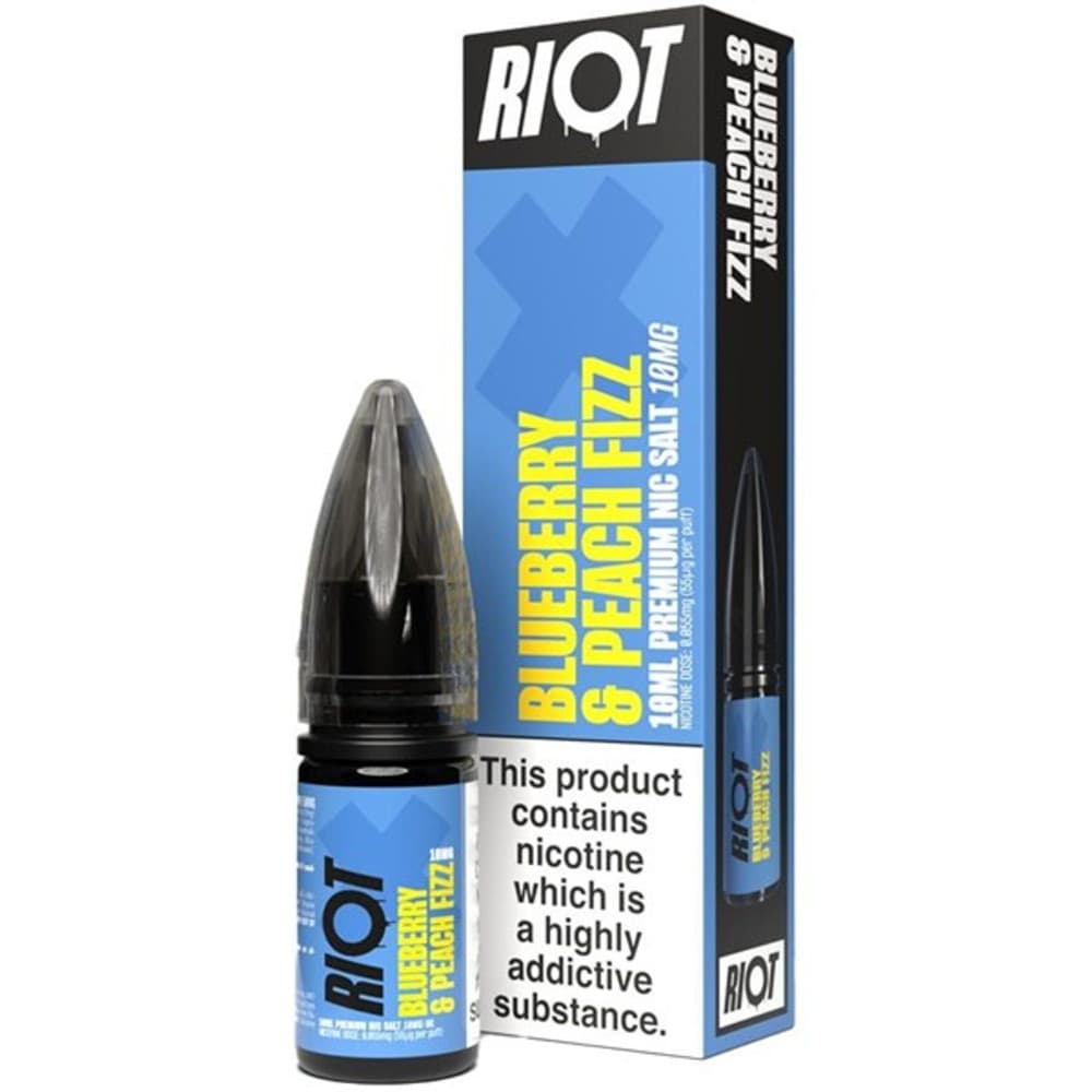  Blueberry Peach Fizz / 10mg Riot X Nic Salts e liquids 10ml