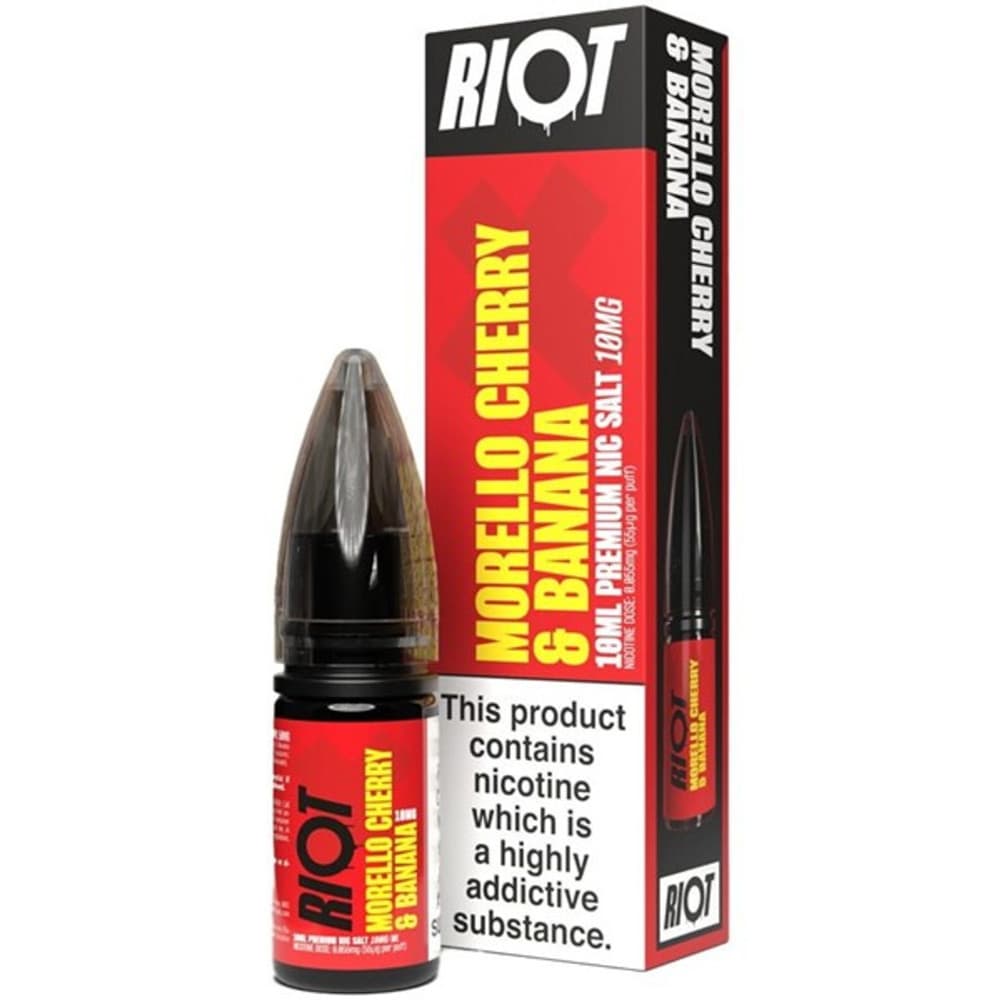  Morella Cherry & Banana / 10mg Riot X Nic Salts e liquids 10ml