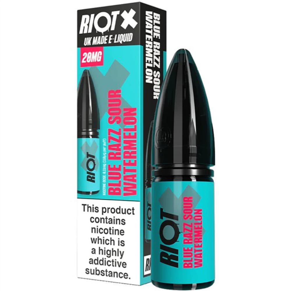  Blue Razz Sour Watermelon / 10mg Riot X Nic Salts e liquids 10ml