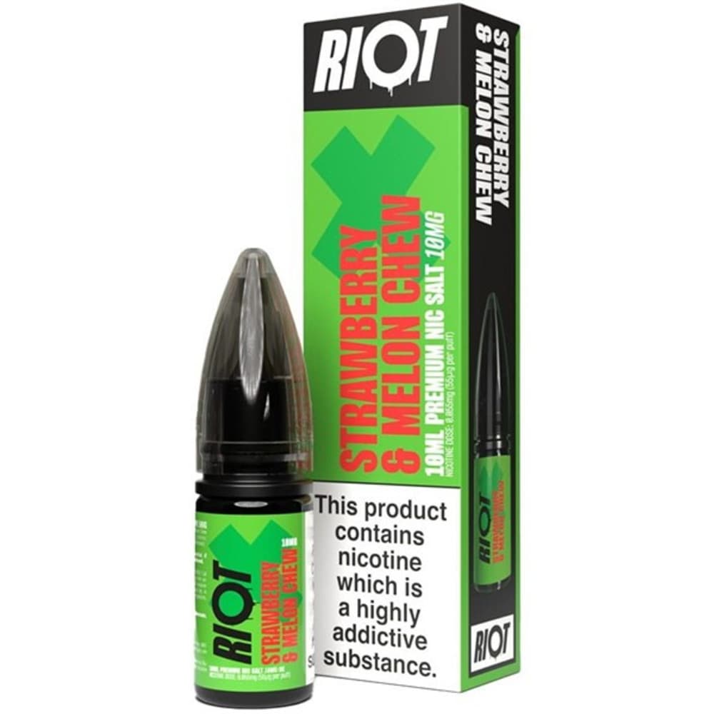  Strawberry Melon Chew / 20mg Riot X Nic Salts e liquids 10ml