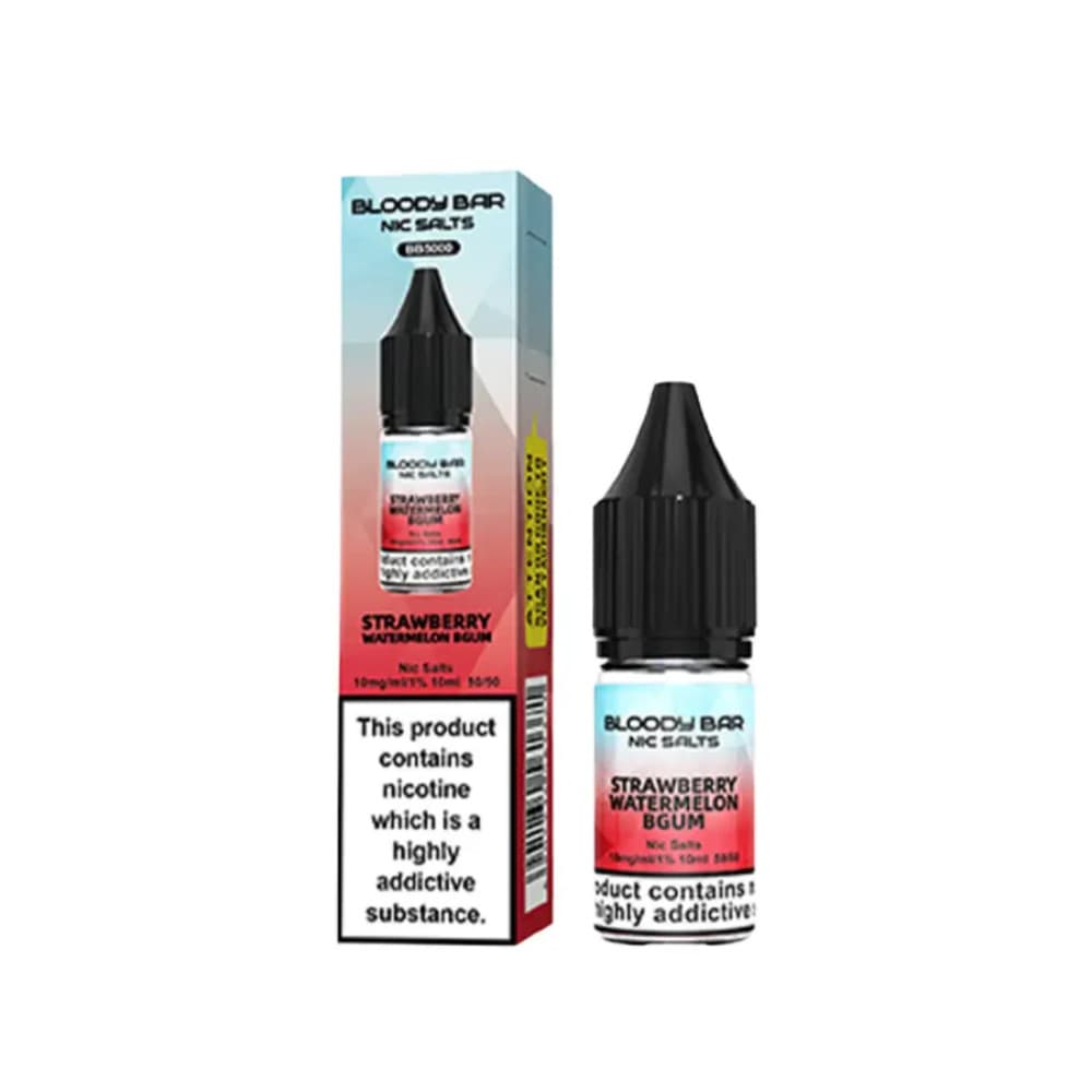  Strawberry Watermelon Bgum / 10mg Bloody Bar Nic Salts e liquids 10ml