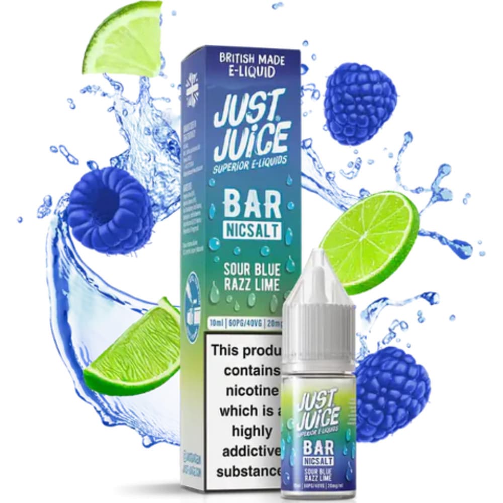  Sour Blue Razz Lime / 20mg Just Juice Bar Nic Salts e liquids 10ml