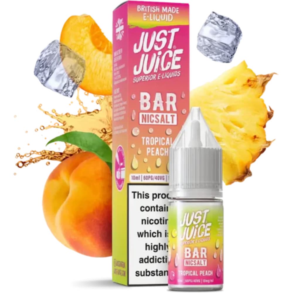  Tropical Peach / 20mg Just Juice Bar Nic Salts e liquids 10ml