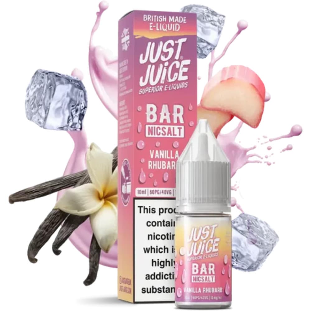  Vanilla Rhubarb / 10mg Just Juice Bar Nic Salts e liquids 10ml