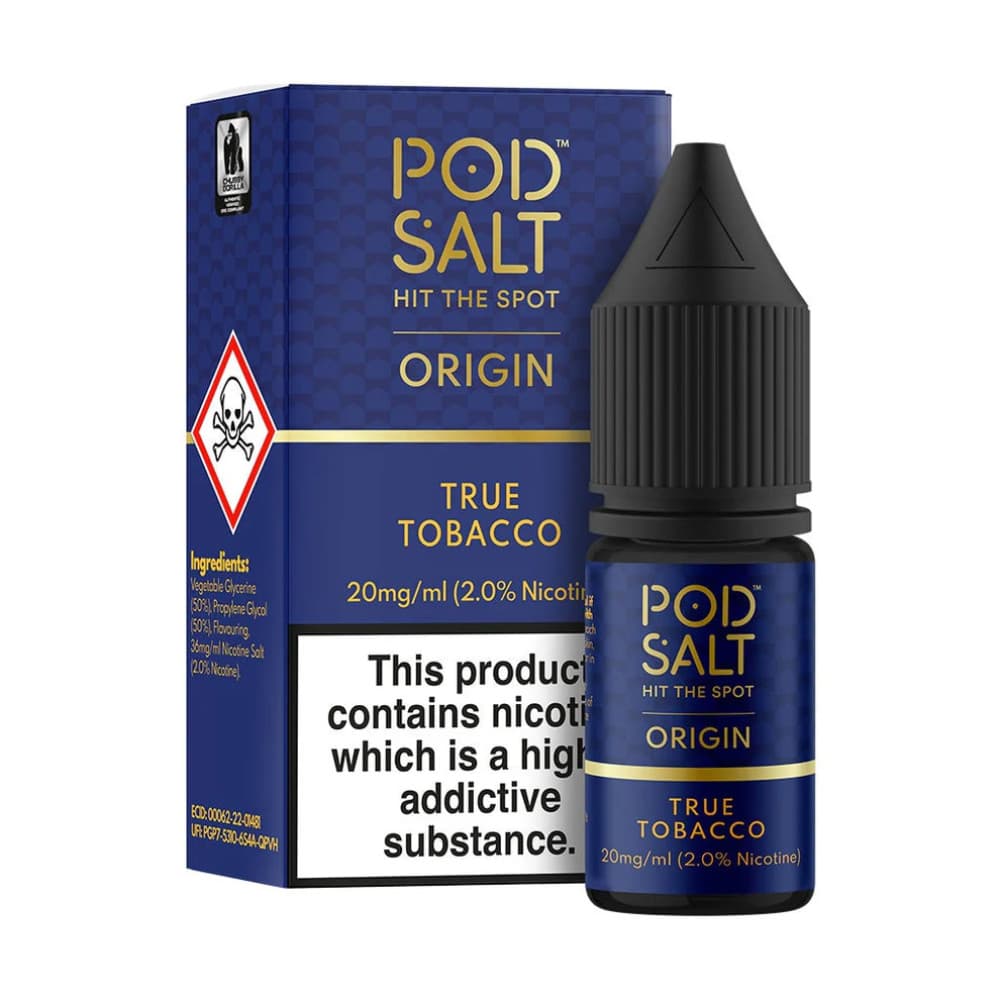  True Tobacco / 20mg Pod Salt Origin Nic Salts e liquids 10ml