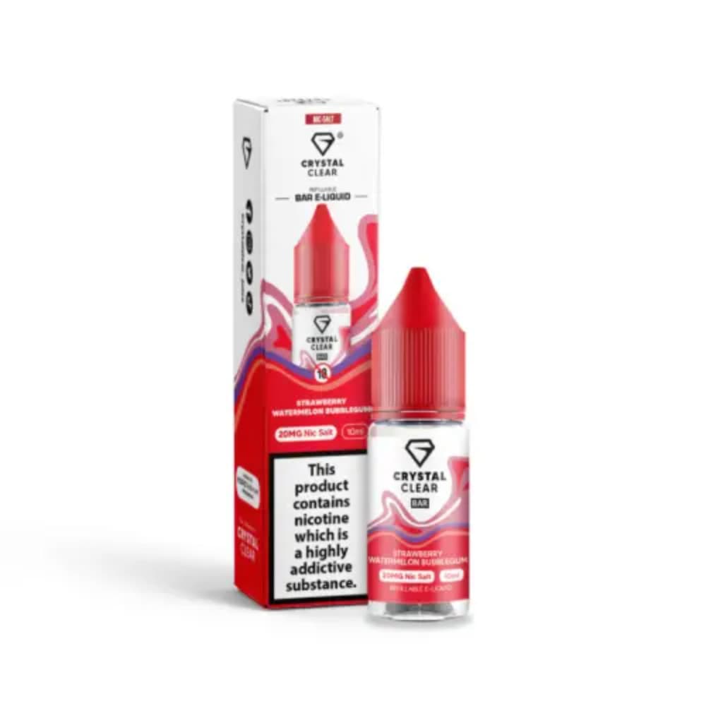  Strawberry Watermelon Bubblegum / 10mg Crystal Clear Nic Salts e liquids 10ml