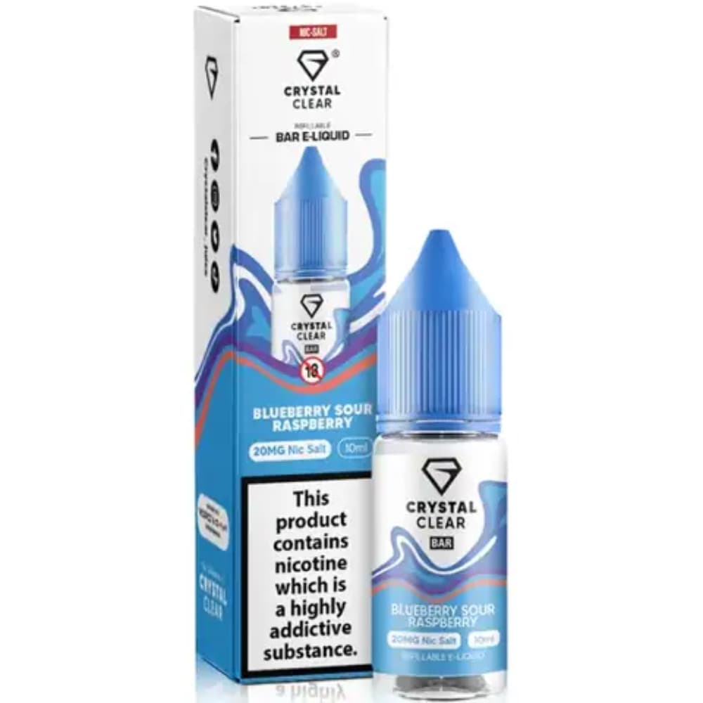  Blueberry Sour Raspberry / 20mg Crystal Clear Nic Salts e liquids 10ml
